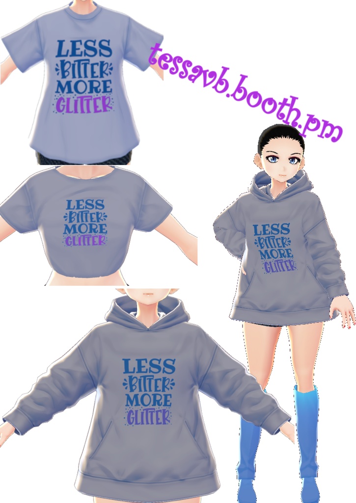 Less Bitter More Glitter 3 piece VROID TEXTURES