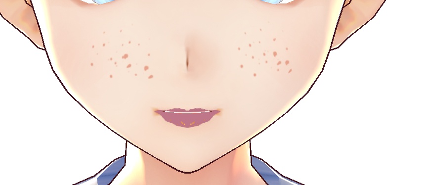 Realistic Freckles on Female Face VROID texture