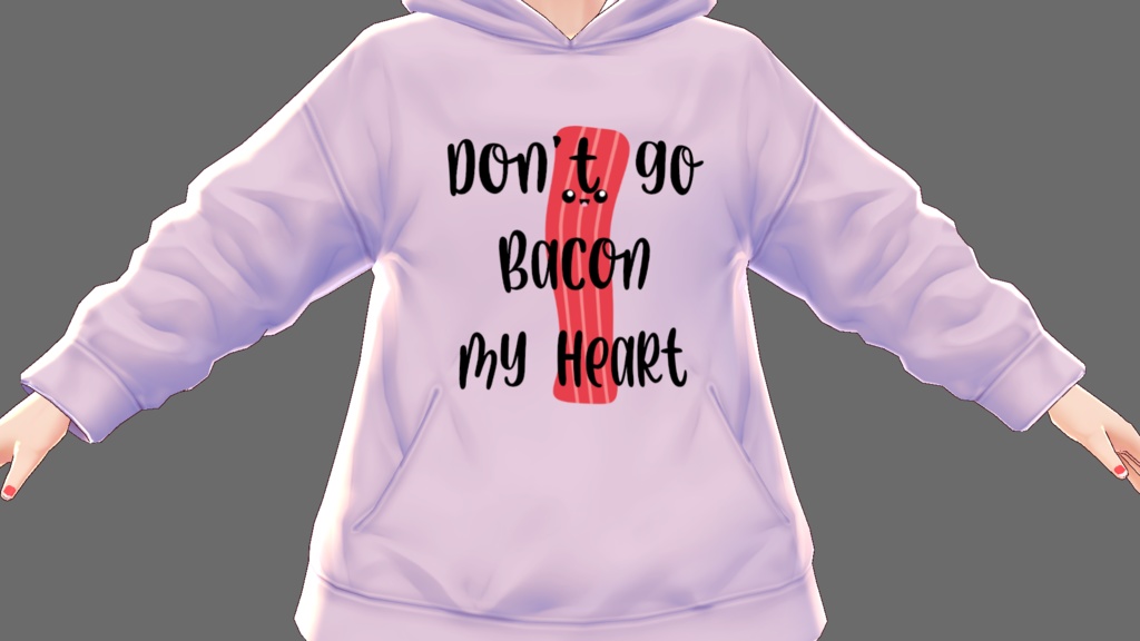 Kawaii "Don't go Bacon my Heart" 3 piece VROID textures