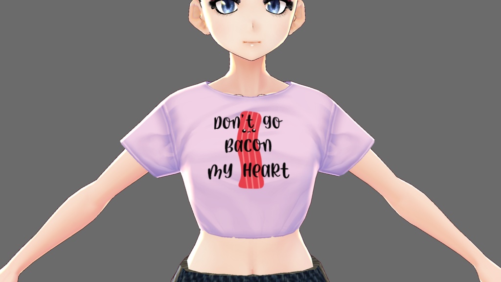 Kawaii "Don't go Bacon my Heart" 3 piece VROID textures