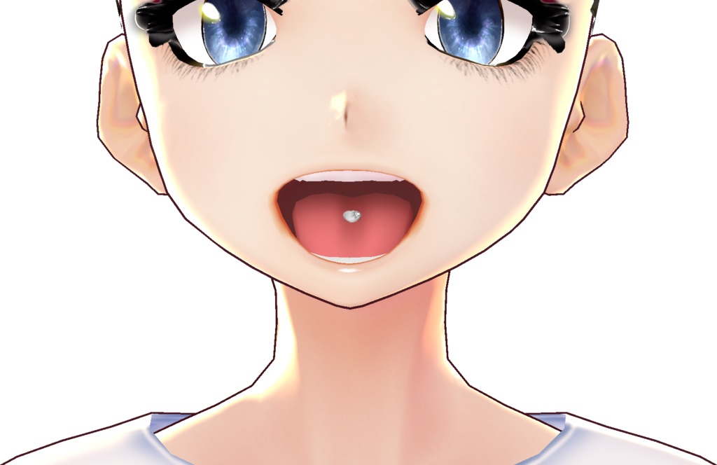Tongue Stud VROID mouth texture