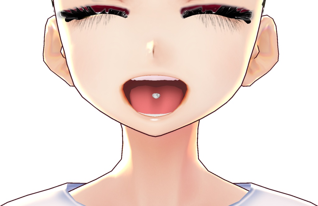 Tongue Stud VROID mouth texture