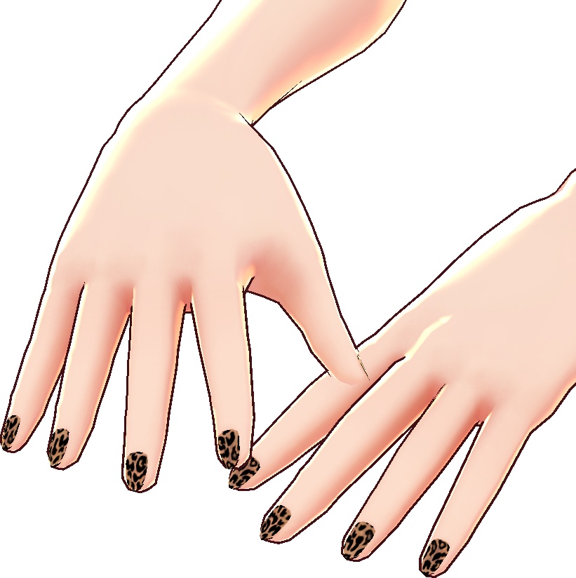 Leopard print Nail Designs VROID body texture