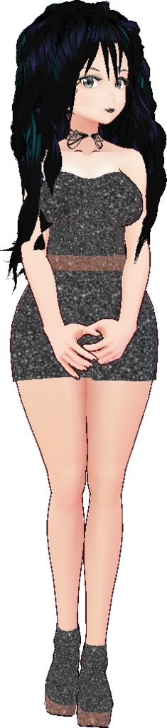 Little Black Dress VROID textures Body + Pencil Skirt + Shoes