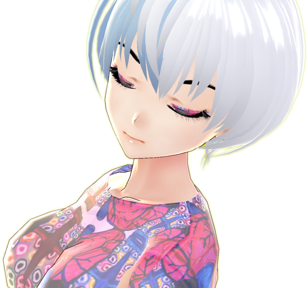 Bright Pink Brain belted dress set VROID textures