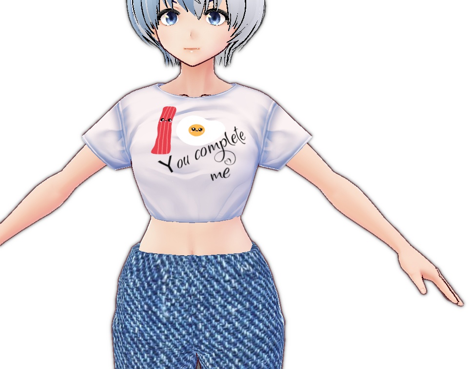 Kawaii Bacon and Egg "You complete me" VROID textures