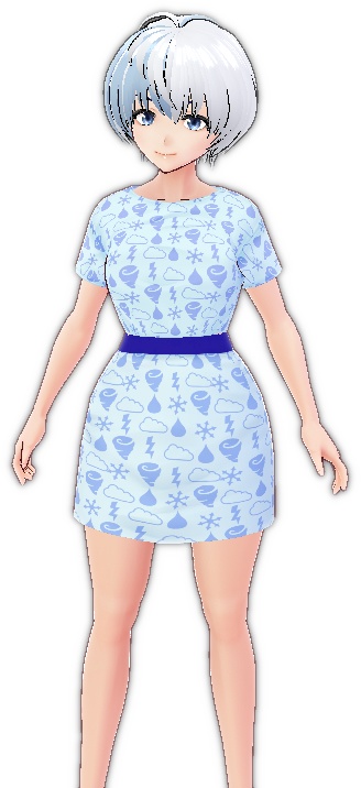 Weather Pattern Belted Dress with nails & eyeline VROID textures