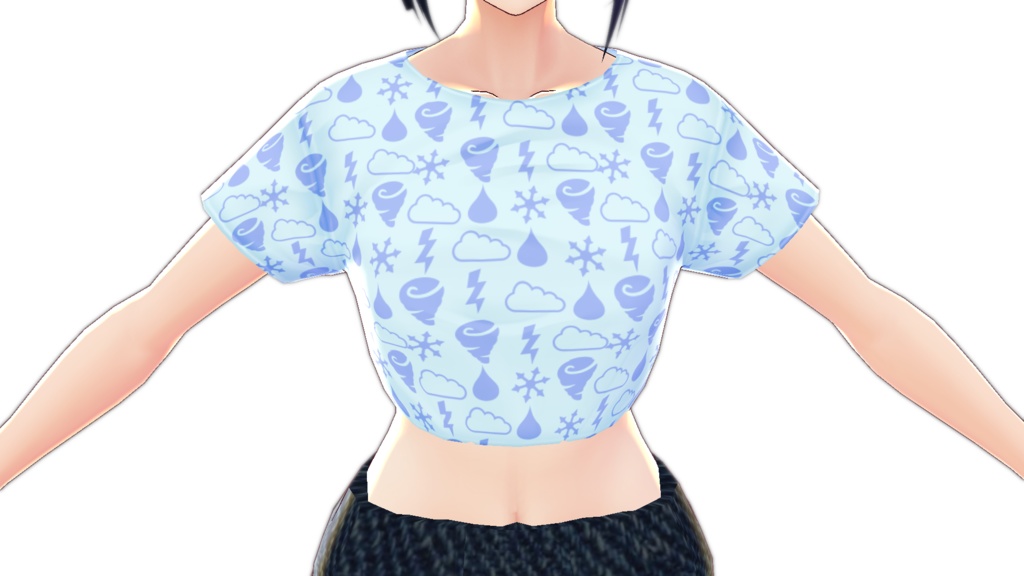 Weather Pattern Belted Dress with nails & eyeline VROID textures