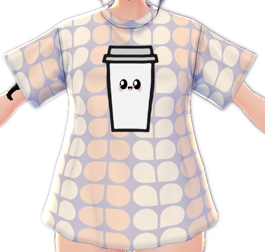 Kawaii Coffee Cup 3 piece VROID textures