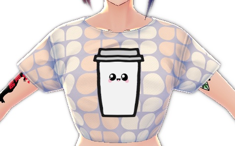 Kawaii Coffee Cup 3 piece VROID textures