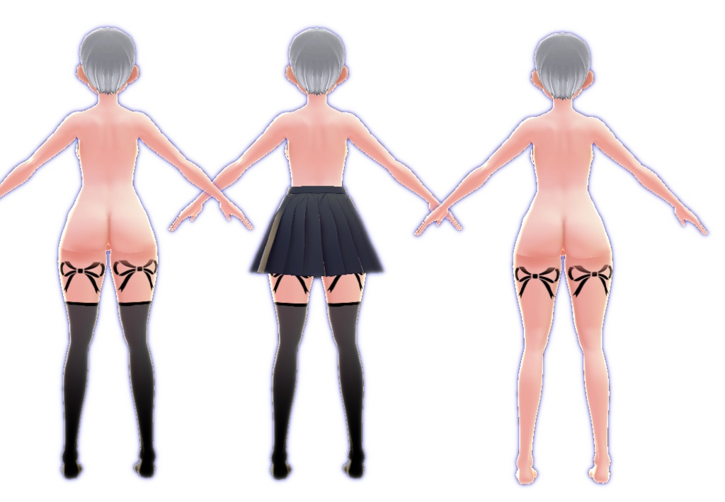 Thigh Bow Tattoo socks AND no socks