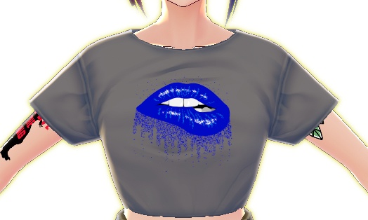 Blue Drip Lips 3 piece VROID textures