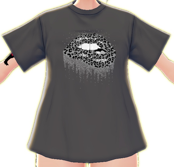 Gray Cheetah Biting Lips 3 piece VROID textures