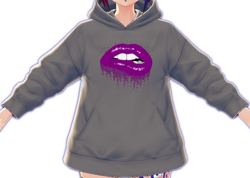 Purple Biting Lips 3 piece VROID textures
