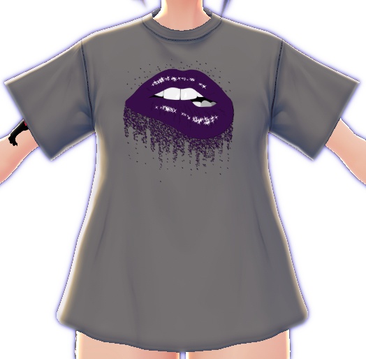 Dark Purple Biting Lips 3 piece VROID textures