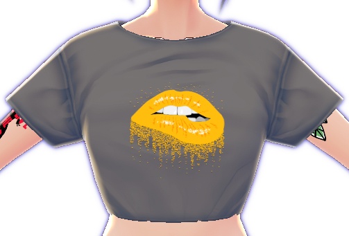 Deep Yellow Biting Lips 3 piece VROID textures