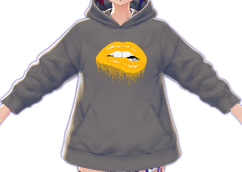 Deep Yellow Biting Lips 3 piece VROID textures