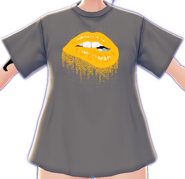 Deep Yellow Biting Lips 3 piece VROID textures