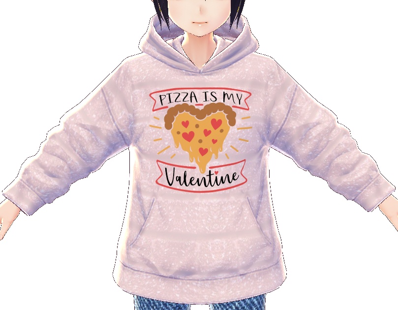 Pizza is my Valentine 3 piece VROID textures