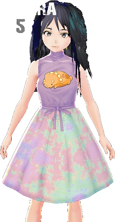 Kawaii Dinosaur Dress VARIATIONS VROID textures