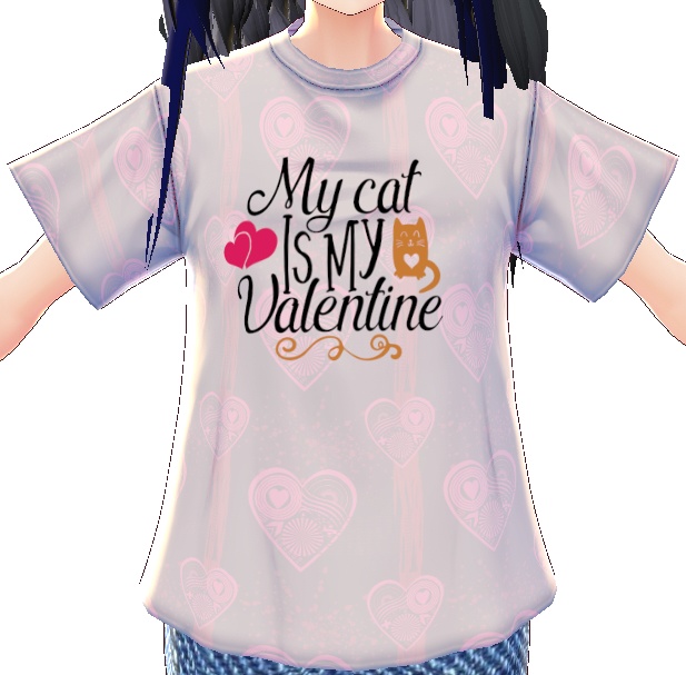 My Cat is my Valentine 3 piece VROID textures