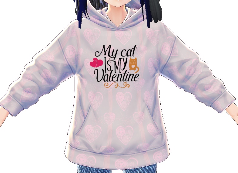 My Cat is my Valentine 3 piece VROID textures