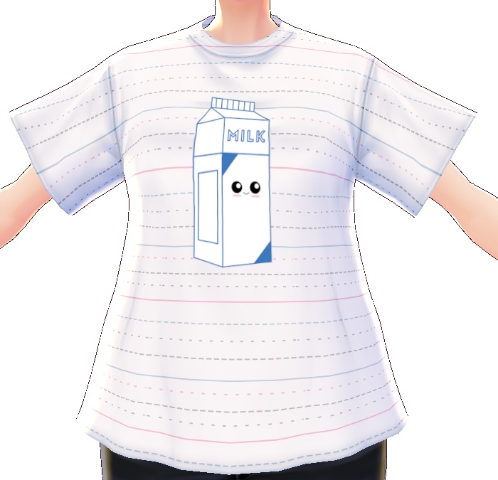 Kawaii Milk Carton 3 piece VROID textures