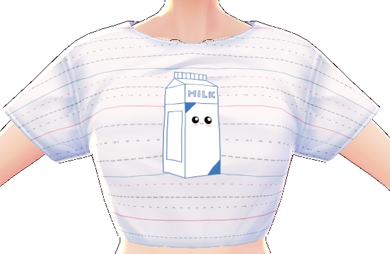 Kawaii Milk Carton 3 piece VROID textures