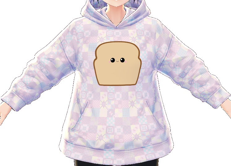 Kawaii Toasted Bread 3 piece VROID textures