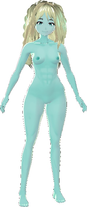 Light Blue Skin Muscles Body & Face VROID textures