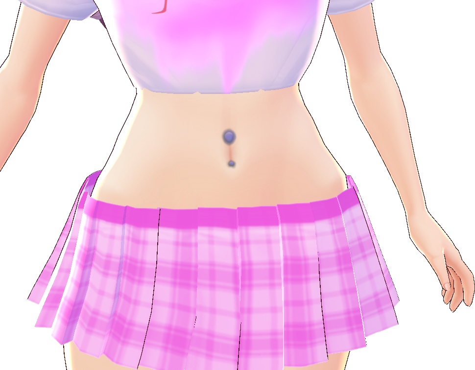 5 color BELLY rings VROID textures