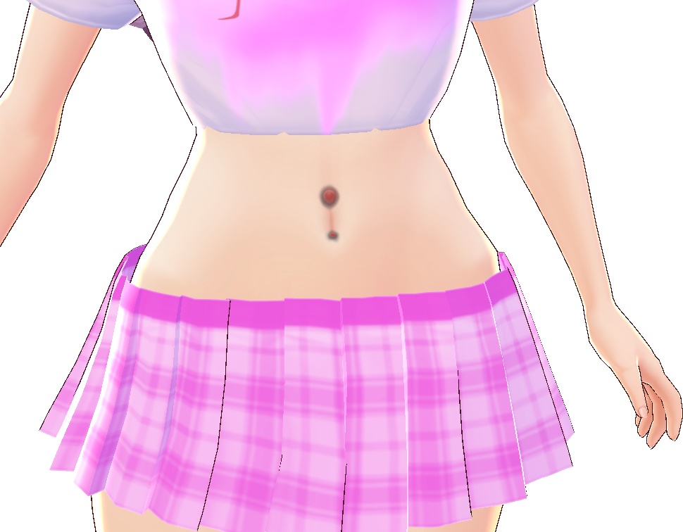 5 color BELLY rings VROID textures