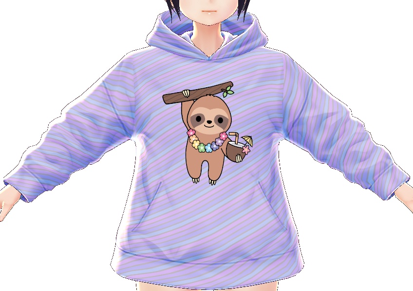 Kawaii Sloth Aloha! 3 piece VROID textures