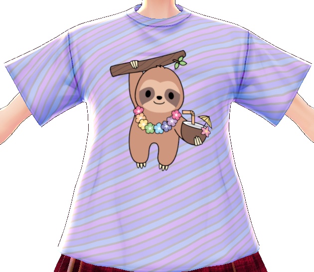 Kawaii Sloth Aloha! 3 piece VROID textures