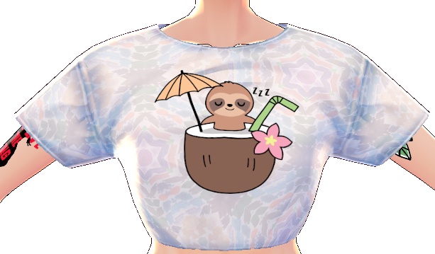 Kawaii Sloth Coconut Bowl 3 piece VROID textures