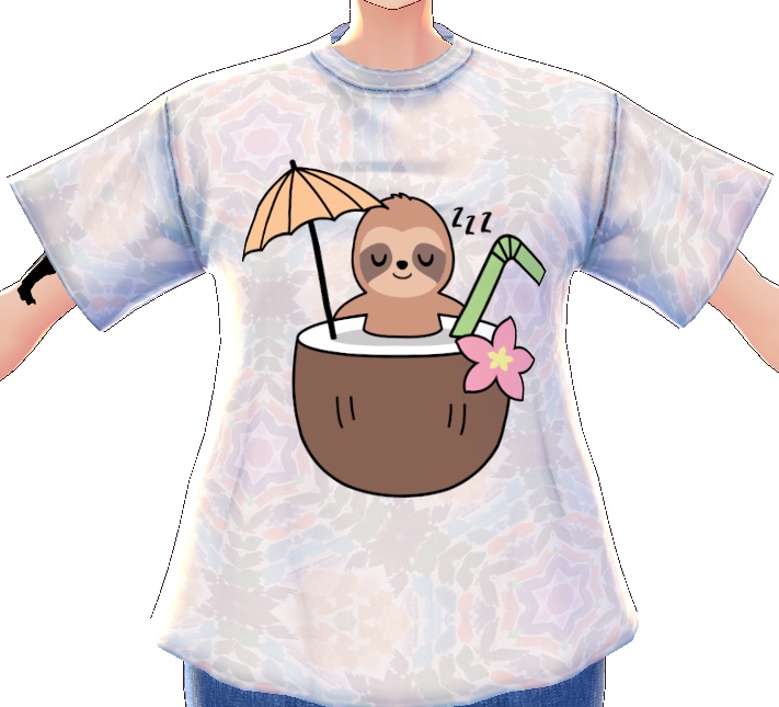 Kawaii Sloth Coconut Bowl 3 piece VROID textures