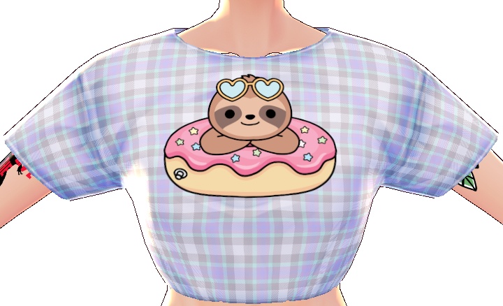 Kawaii Sloth Donut Float 3 piece VROID textures