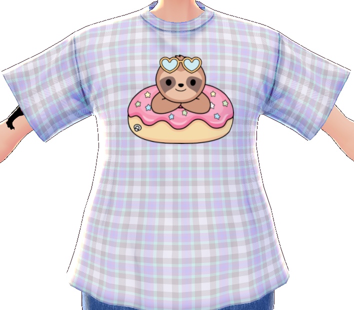 Kawaii Sloth Donut Float 3 piece VROID textures