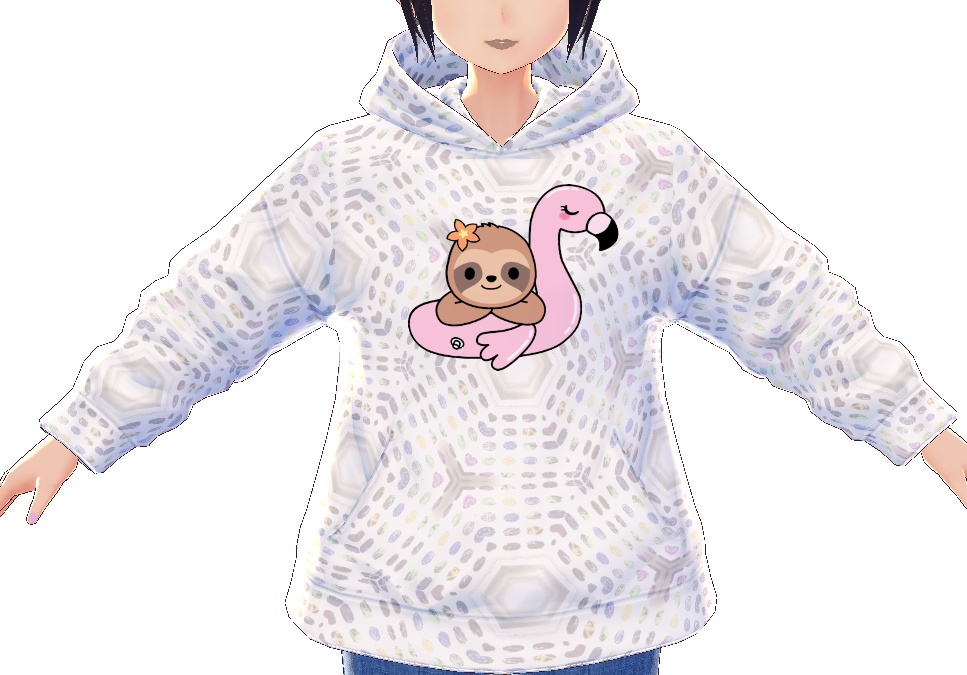 Kawaii Sloth Floating Flamingo 3 piece VROID textures