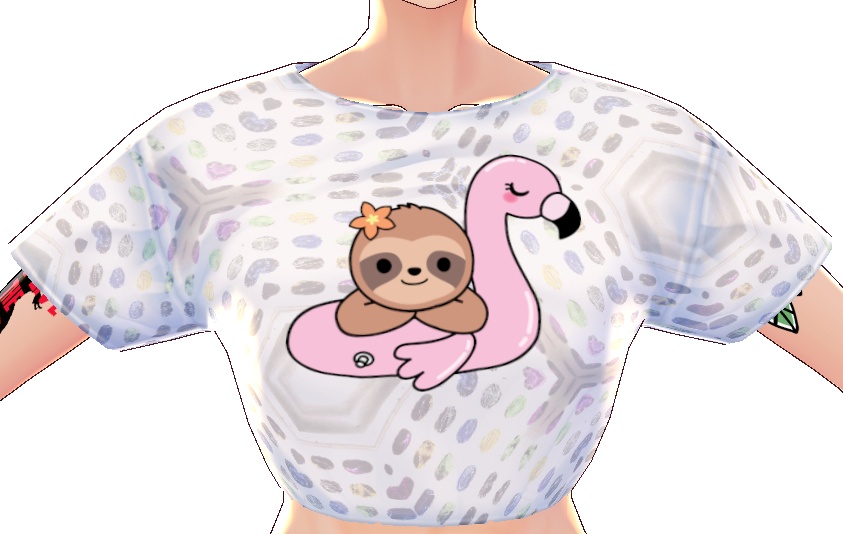 Kawaii Sloth Floating Flamingo 3 piece VROID textures