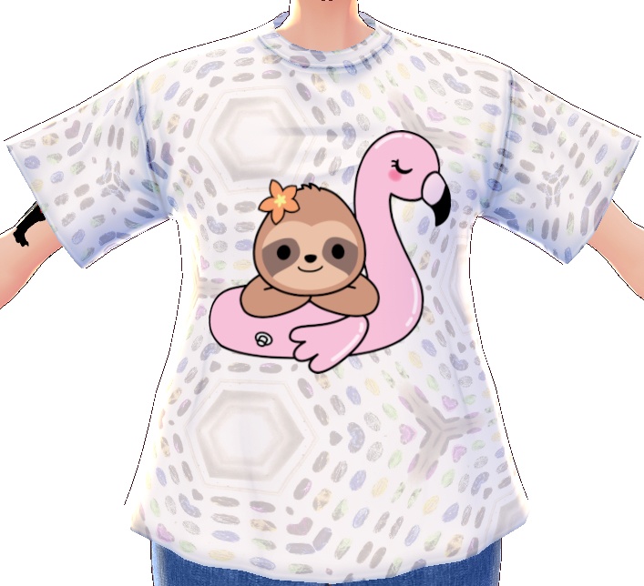 Kawaii Sloth Floating Flamingo 3 piece VROID textures