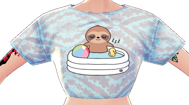 Kawaii Sloth in a Pool 3 piece VROID textures
