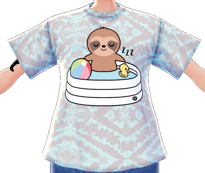 Kawaii Sloth in a Pool 3 piece VROID textures