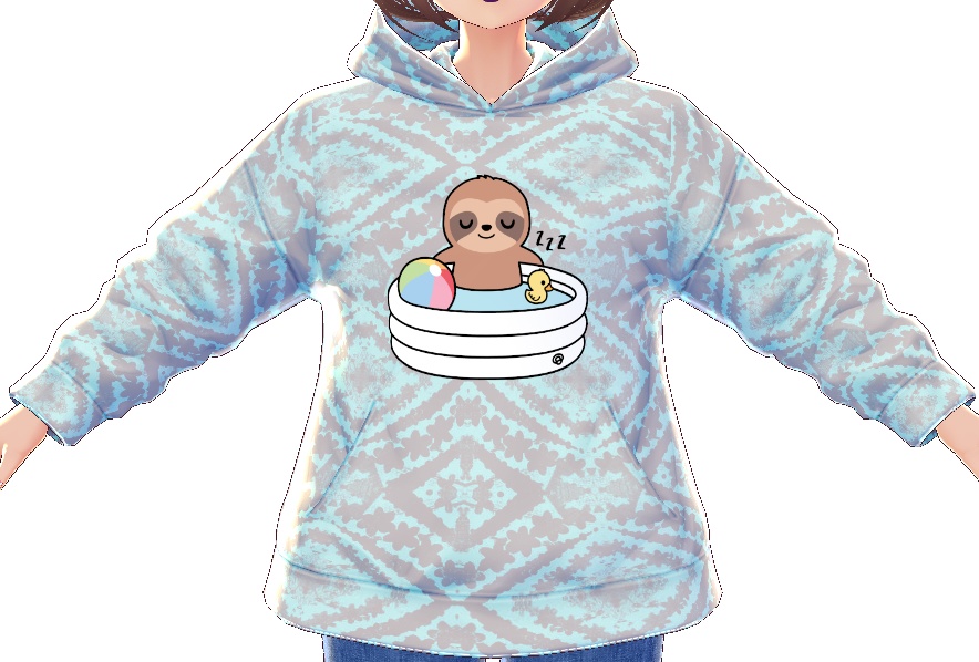Kawaii Sloth in a Pool 3 piece VROID textures