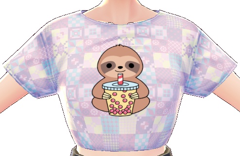 Kawaii Sloth with Boba 3 piece VROID textures