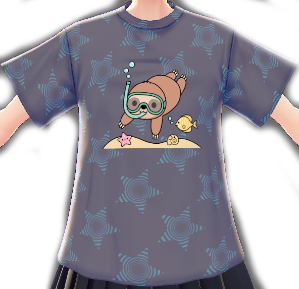 Kawaii Sloth Diver 3 piece VROID textures