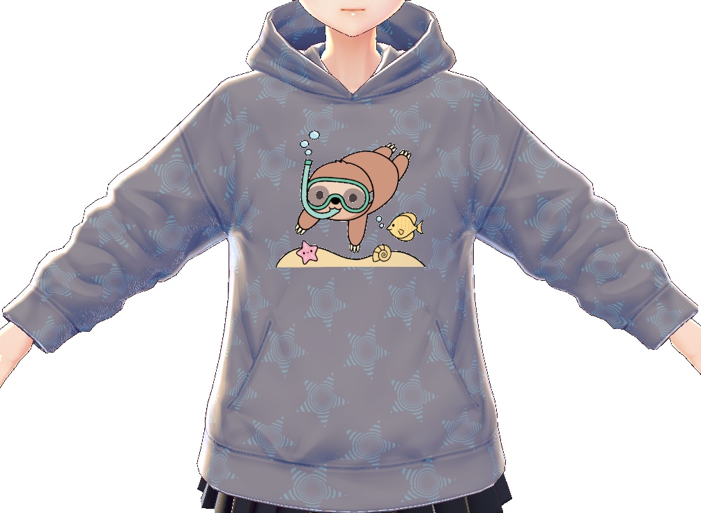 Kawaii Sloth Diver 3 piece VROID textures