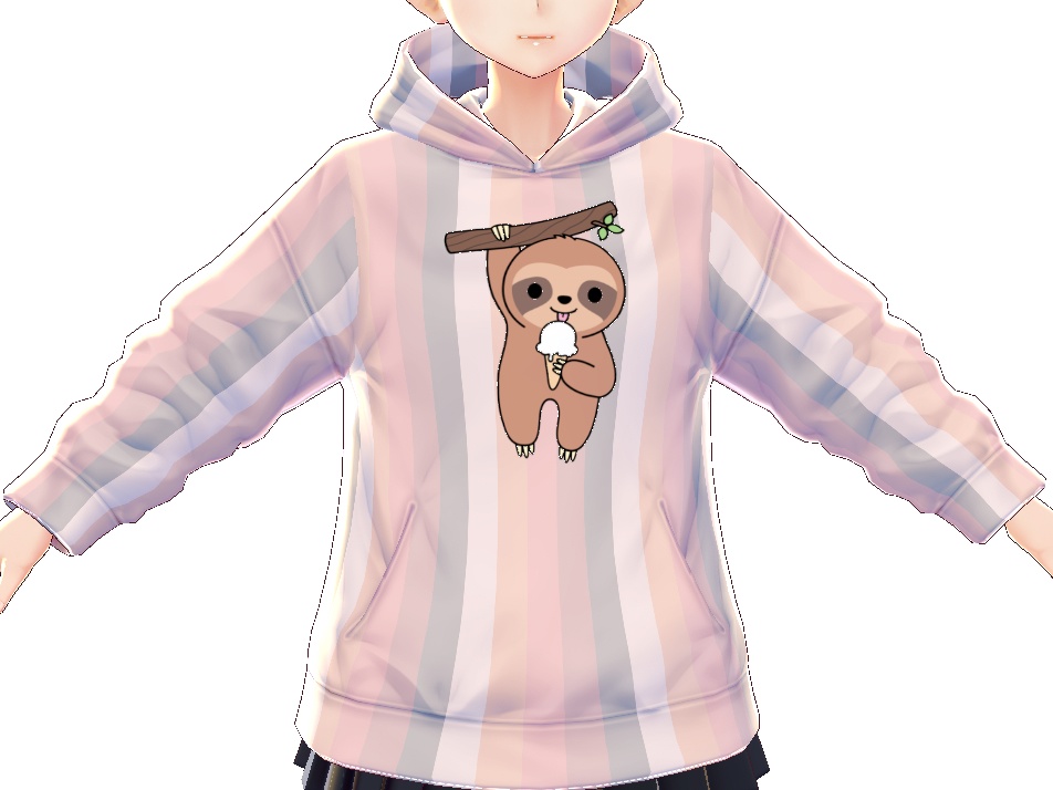 Kawaii Sloth Ice Cream 3 piece VROID textures