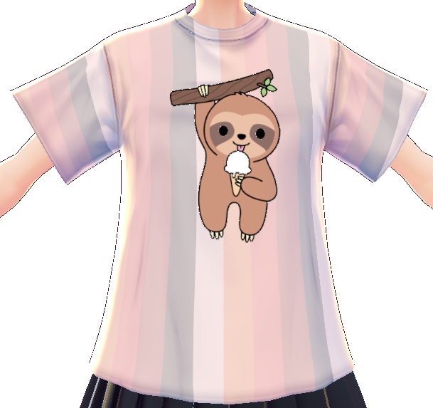 Kawaii Sloth Ice Cream 3 piece VROID textures