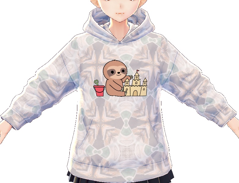 Kawaii Sloth Sandcastle 3 piece VROID textures